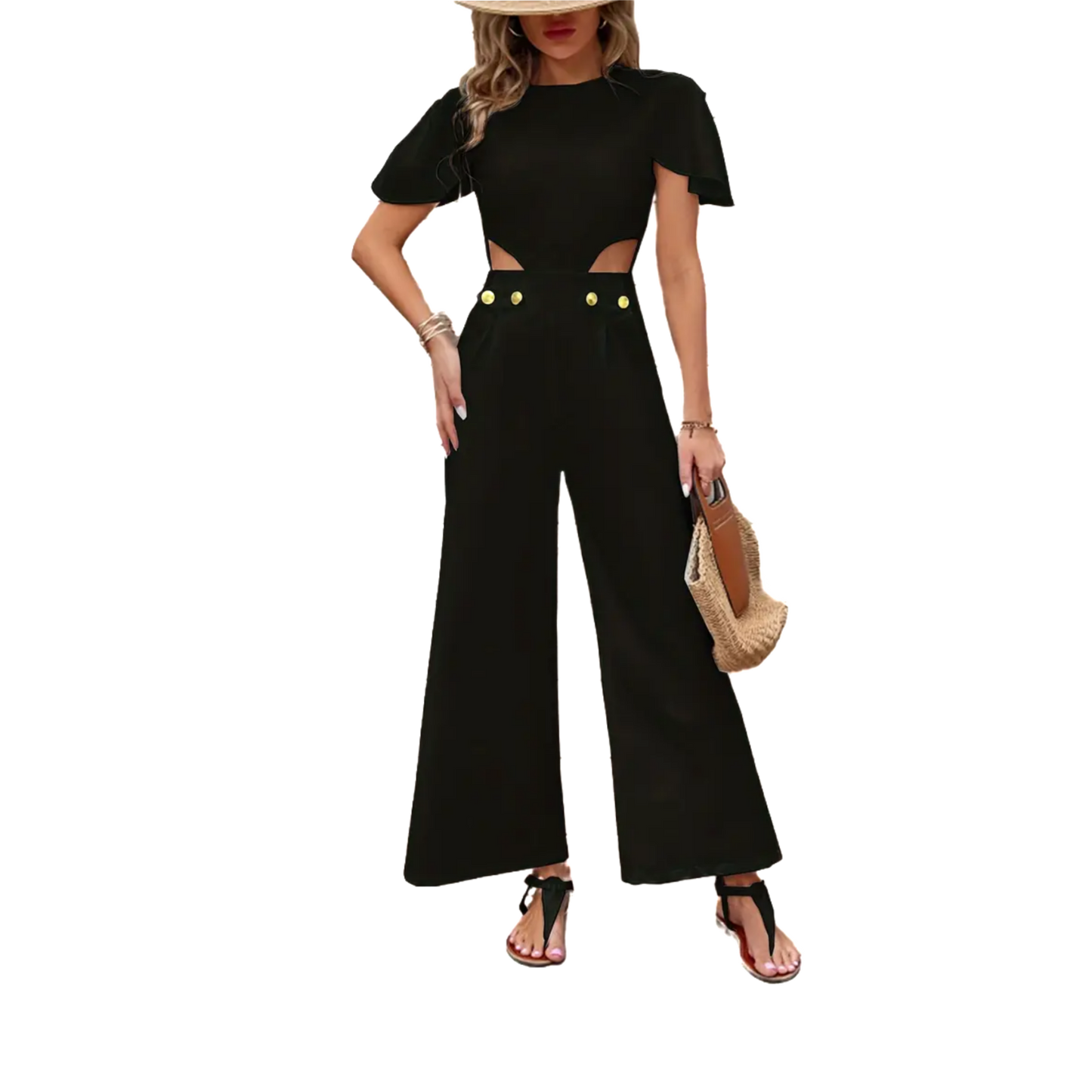 Priscilla ruffle sleeve jumpsuit